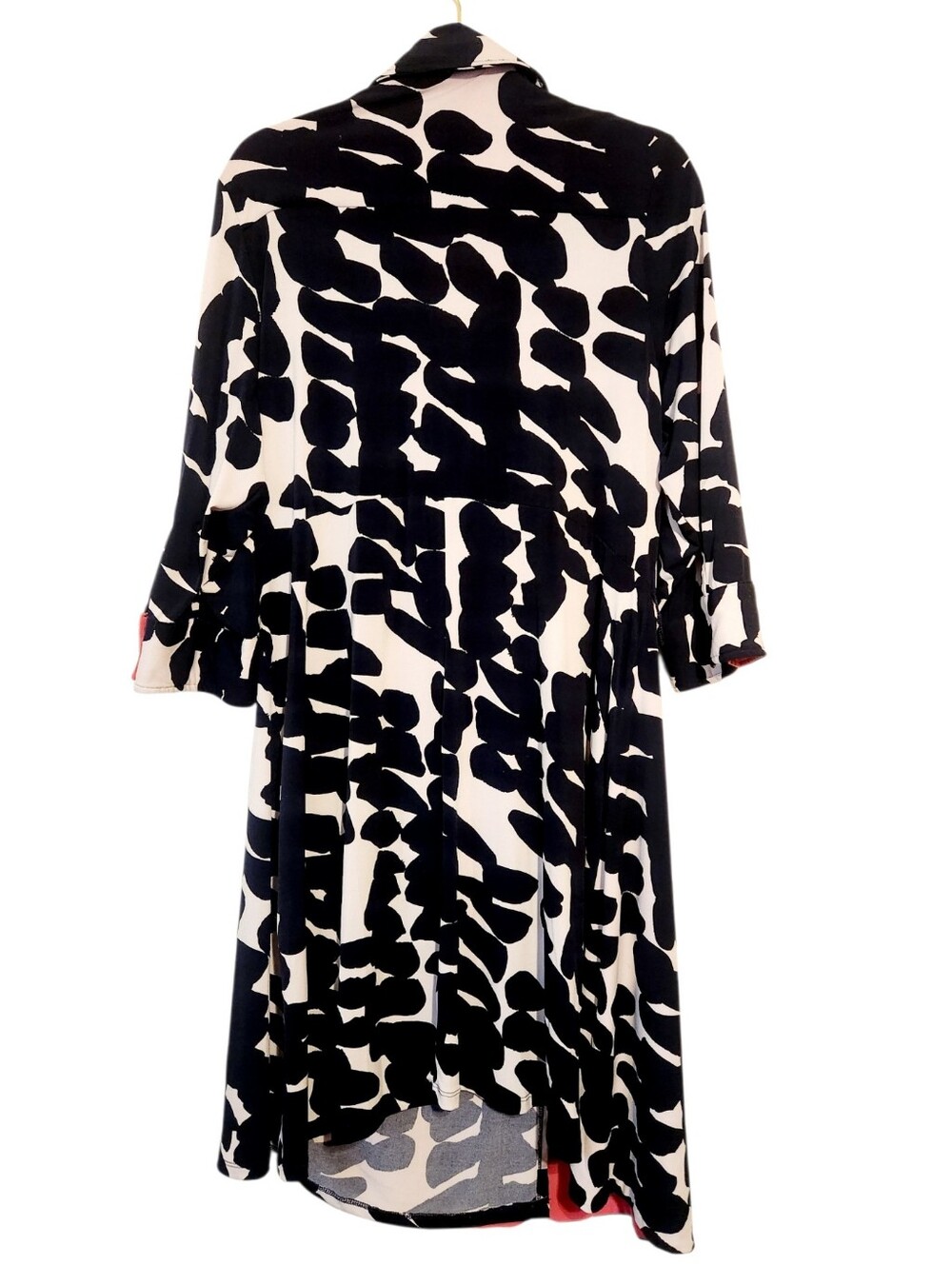 Lane Bryant | Women's Navy, White & Pink Jersey Printed Faux Wrap Dress (14/16) - Picture 15 of 15